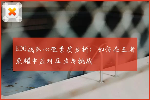 EDG战队心理素质分析:如何在王者荣耀中应对压力与挑战
